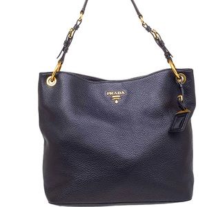 Authentic Prada Large Hobo Bag (Black Leather)